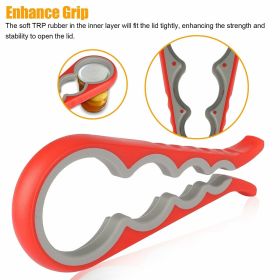 Jar Opener Rubber 4 In 1 Quick Lid Bottle Cap Grip Twister Remover Kitchen Tool