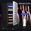 SOTOLA 15 Dual Zone Inch Wine Cooler Refrigerators 28 Bottle Fast Cooling Low Noise Wine Fridge with Professional Compressor Stainless Steel, Digital