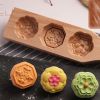 Wooden Moon Cake Mold DIY Rice Cake Baking Mold Wagashi Snow Skin Mooncake Mold Lotus 40g