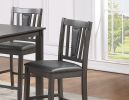 Grey Finish Dinette 5pc Set Kitchen Breakfast Counter height Dining Table w wooden Top Upholstered Cushion 4x High Chairs Dining room Furniture