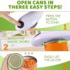 Kitchen Electric Can Opener: Open Your Cans with A Simple Push of Button - Smooth Edge, Food-Safe and Battery Operated Handheld Can Opener  with Manua