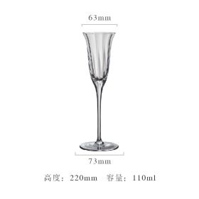 Light Luxury Red Wine Lace-inserted High-leg Crystal Glass (Option: Transparent Champagne Glass)