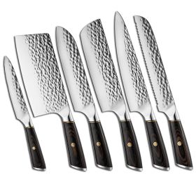 Hammer Pattern Forging Kitchen Knife Household 6-piece (Option: 6piece set)