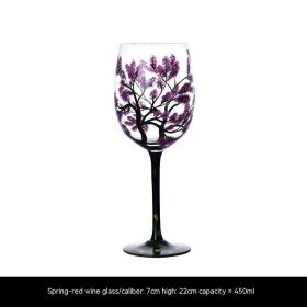 Hand Painted Home Light Luxury Glass Goblet (Option: Red Wine Glass Spring)