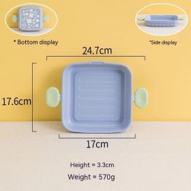 Cream Color Binaural Ceramic Ovenware (Option: Purple Zhengda Square Plate-Macaron Tableware)