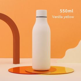 Stainless Steel Rubber Paint Outdoor Sports Cup (Option: Rubber Paint Vanilla Yellow-550ml)