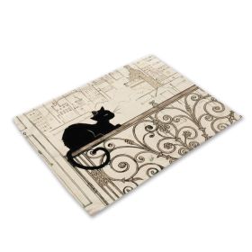 Animal Cat Heat Proof Mat Western-style Placemat Fabric Tableware (Option: MA0125 12)