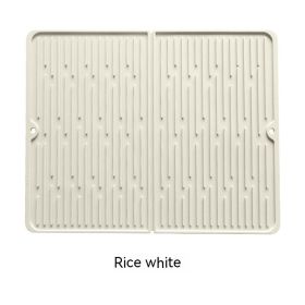 Foldable Thickened Heat Insulation Non-slip Silicone Draining Pad (Option: Ivory White-61x 33 Triple Folding)