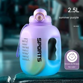 Outdoor Camping Portable Large Capacity Fitness Sports Plastic Kettle (Option: Purple-2.5L)