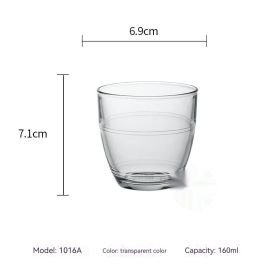 Tempered Glass Water Wine Glass Heat-resistant Scaled Milk Cup (Option: 1016A Transparent 160ml-4pcs)