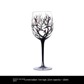 Hand Painted Home Light Luxury Glass Goblet (Option: Red Wine Glass Winter)