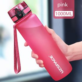 Large Capacity High Temperature Resistant Portable Fitness Plastic Cup Sports Kettle (Option: Rose Red-1000 Ml)