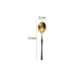 Stainless Steel 304 Knife, Fork And Spoon Tableware Black Gold (Option: Tea Spoon Black Gold)