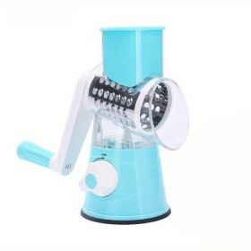 1 Set; 4in1; Vegetable Slicer; Multifunctional Fruit Slicer; Manual Food Grater; Rotary Cutter; Vegetable Grinders; Kitchen Stuff; Kitchen Gadgets (Color: Blue)