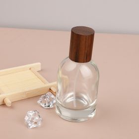 Glass Large Capacity Perfume Sub-bottles (Option: Walnut Wooden Lid-50ML)