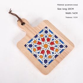 Vintage Solid Wood Tile Handle Potholder (Option: Wood Color 008)