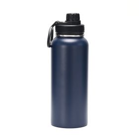 Sports Space Pot Vacuum Cup Large Capacity Portable Kettle Outdoor (Option: Dark Blue-1000ml)